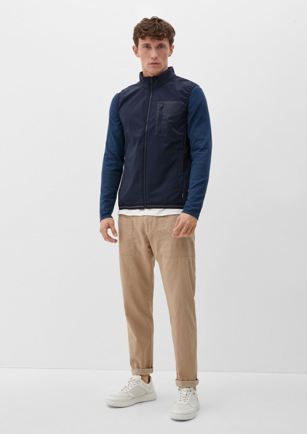 S.OLIVER MEN'S VEST-NAVY