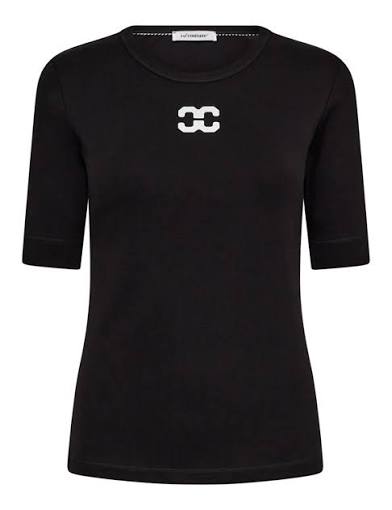 Co'couture Granny CC T-shirt met logo – zwart