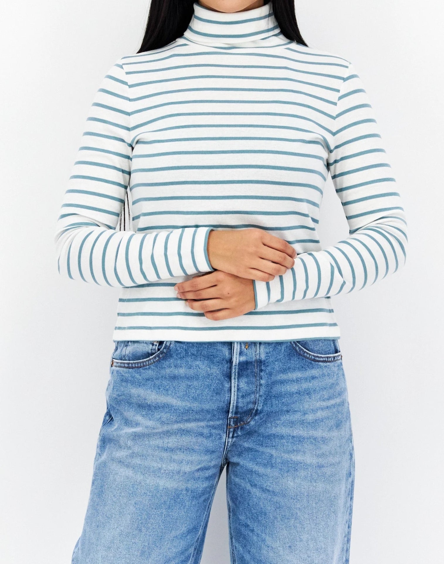 s.Oliver Striped Turtleneck Long-Sleeve Top