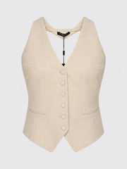 Beige Marciano by Guess haltergilet van wolmix.
