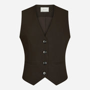 Neo Noir Vendetta Suit Waistcoat Dark Brown – V-Neck 5-Button Tailored | Women
