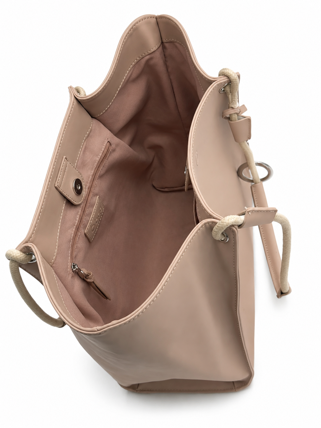 O Bag Unica Taupe Faux Leather Tote Bag – Rope Handle | Women