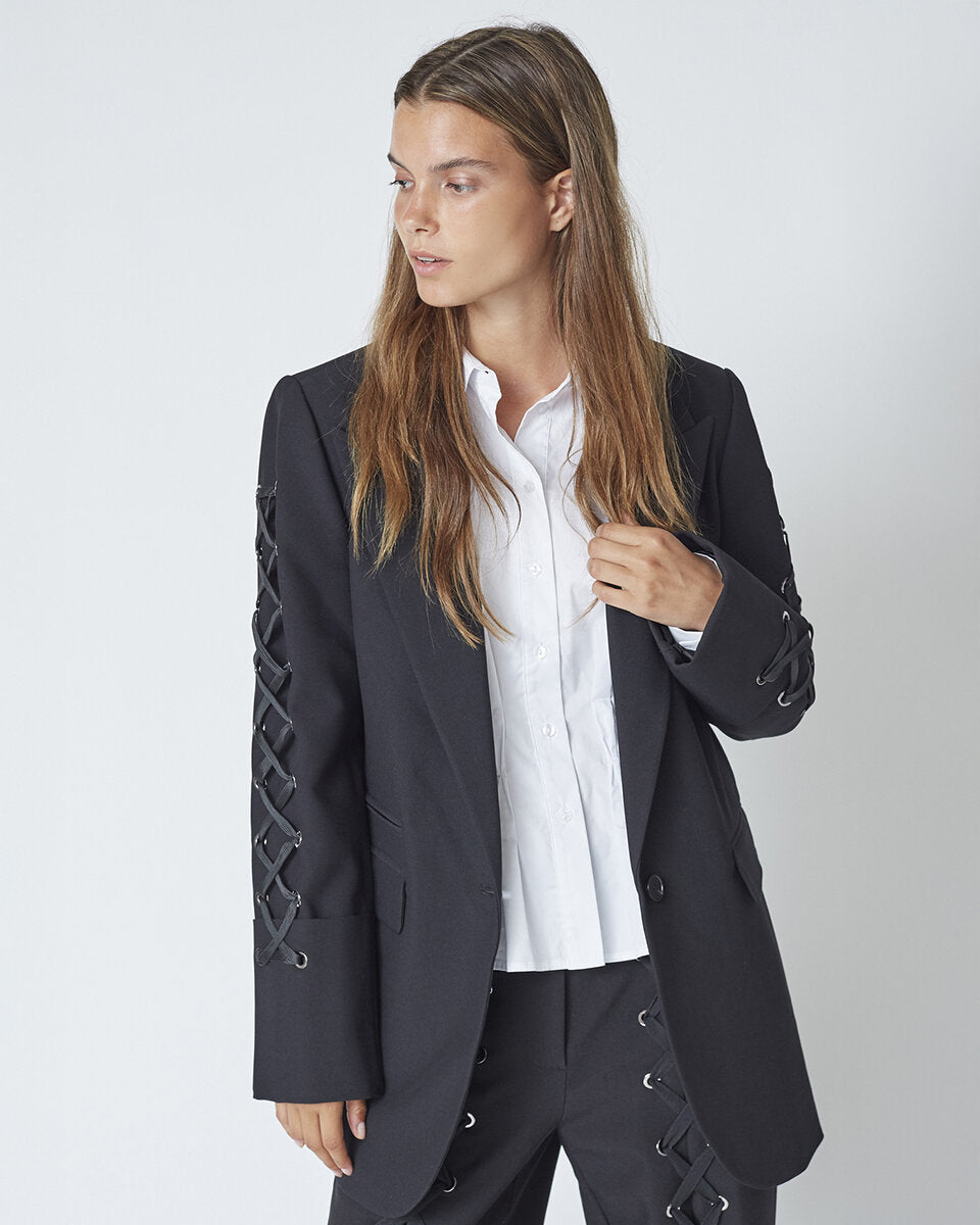 Co'couture Vola CC blazer met broderie – zwart