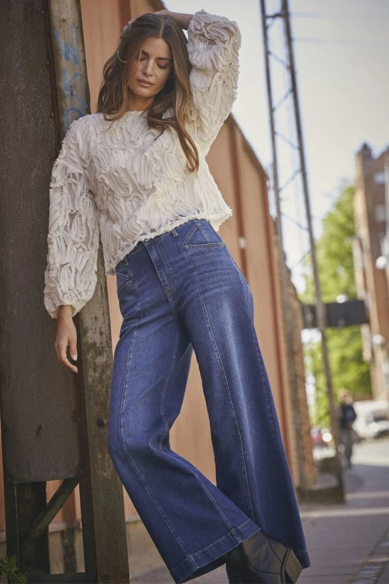 Co'couture Tyler CC jeans met wijde pijpen – denimblauw