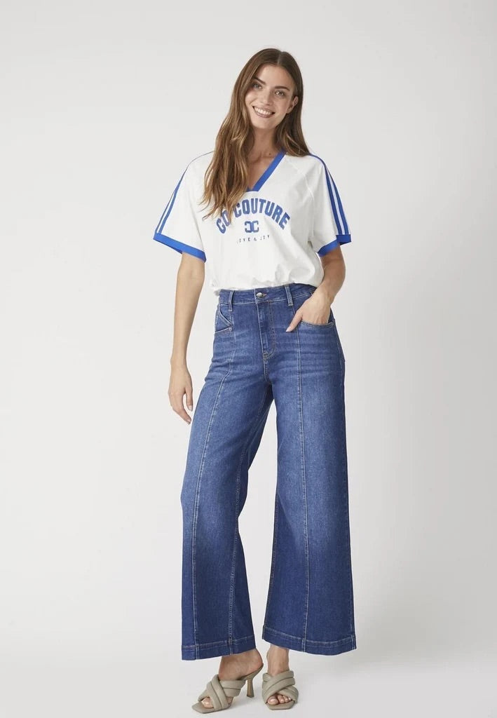 Co'couture Tyler CC jeans met wijde pijpen – denimblauw