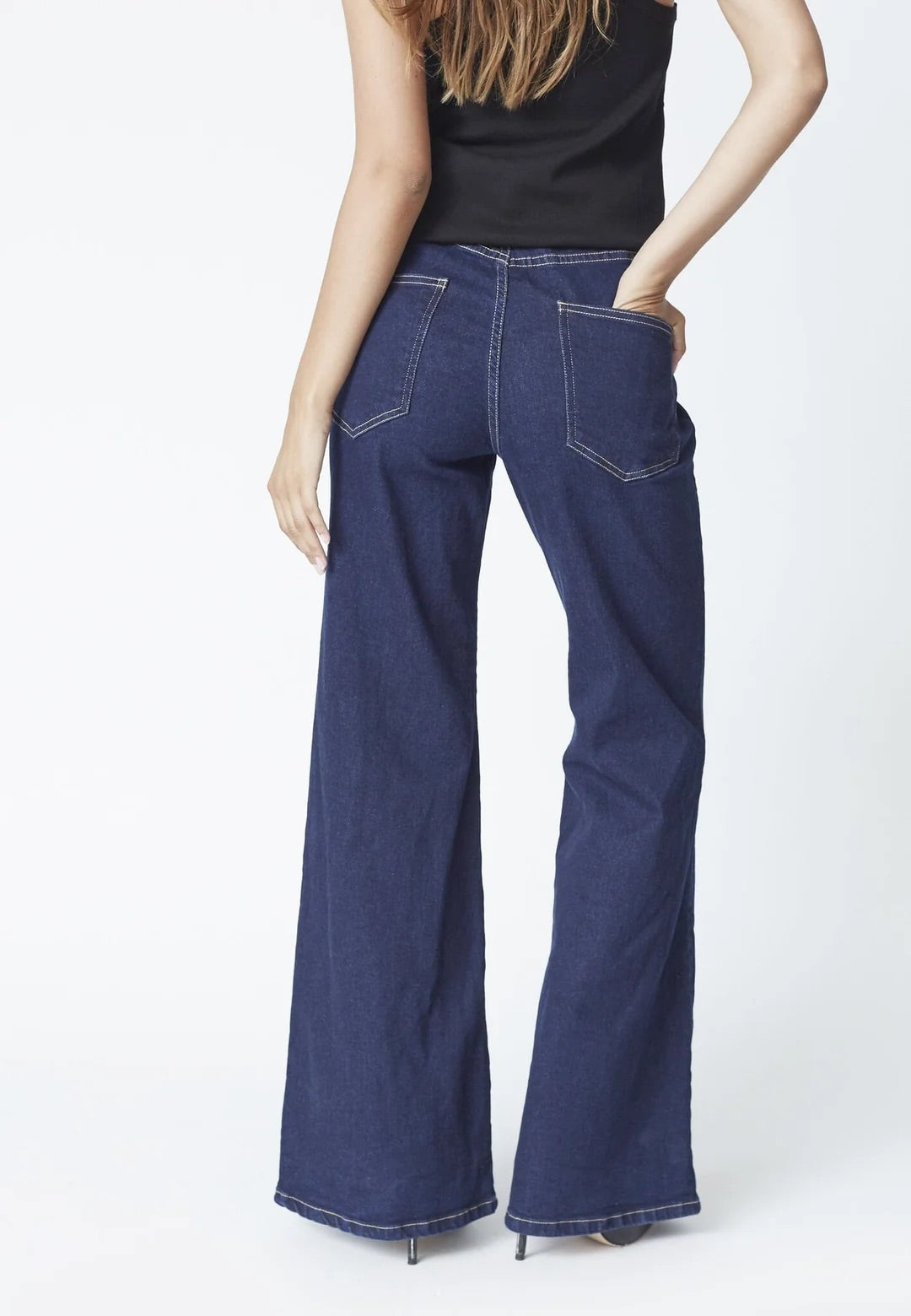 Co'couture Theo CC jeans met wijde pijpen – donkere denim