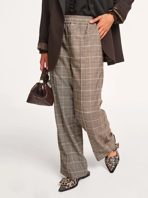 Co'couture Claudine CC broek met wijde pijpen – walnootbruin