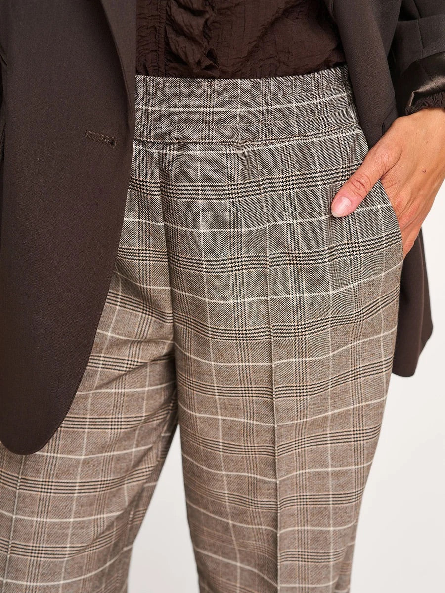 Co'couture Claudine CC broek met wijde pijpen – walnootbruin
