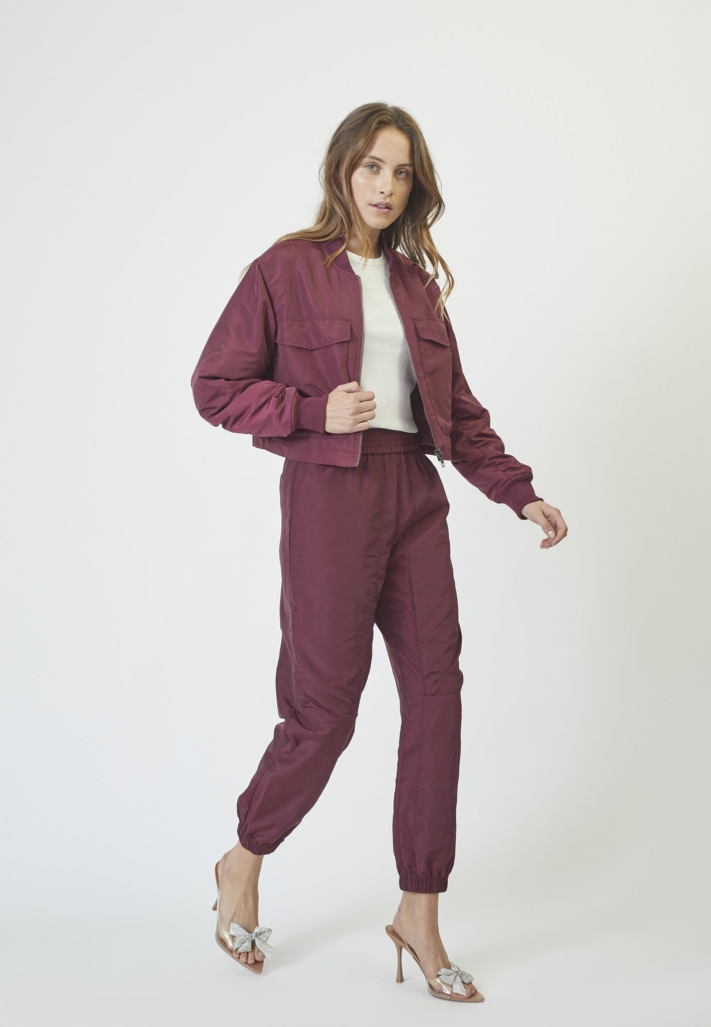 Co'couture Trice Tech broek – bordeauxrood