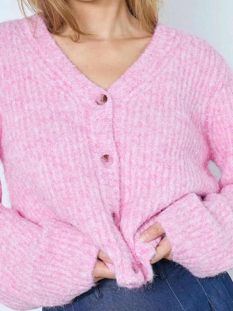 Co'couture Charlie vest met V-hals – lichtroze