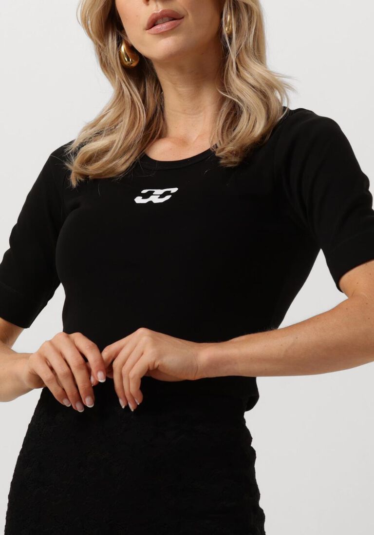Co'couture Granny CC T-shirt met logo – zwart