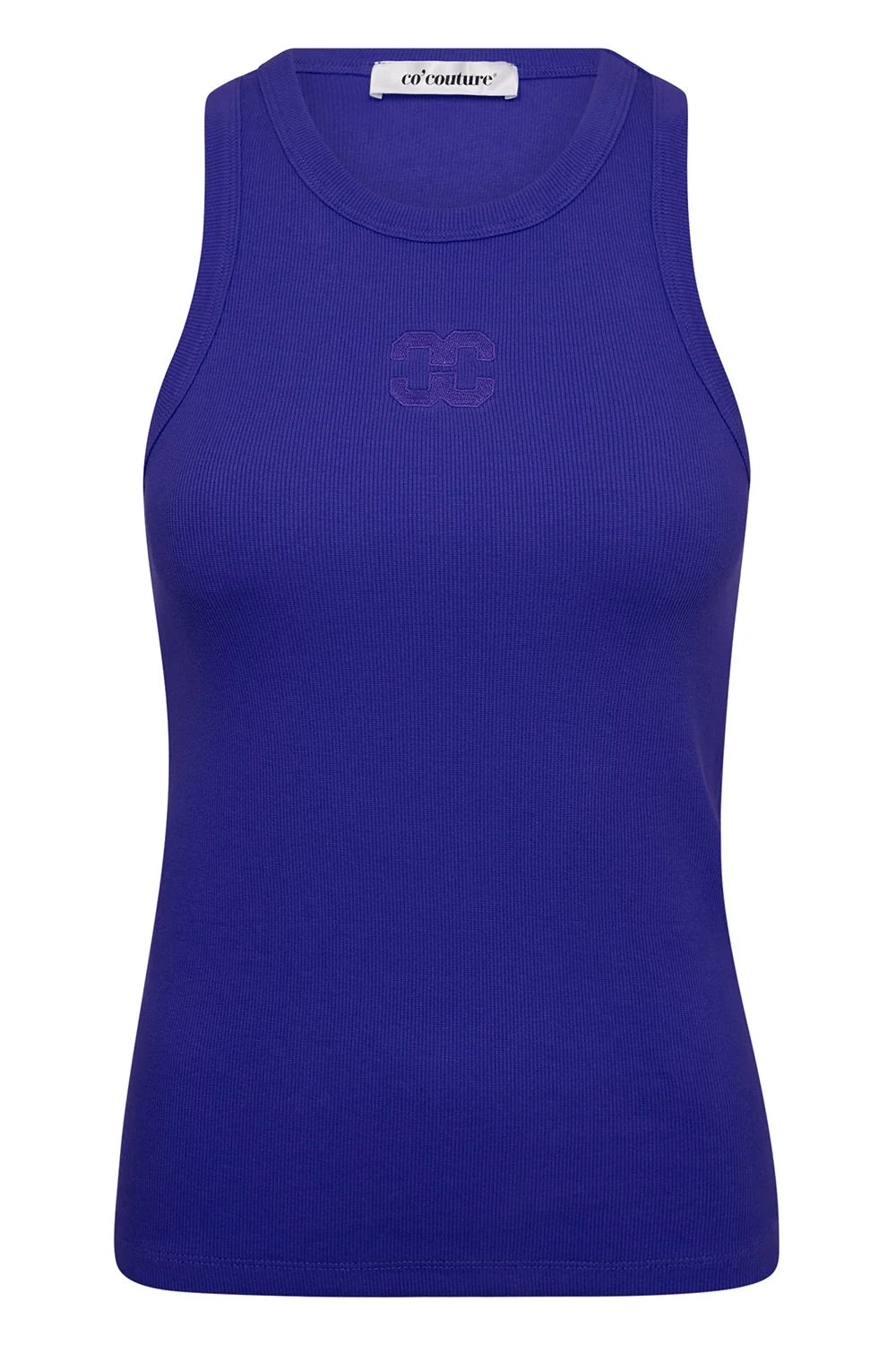 Co'couture Sahara CC tanktop met borduursel – New Blue