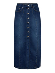 Co'couture Tyler denim midirok – denimblauw