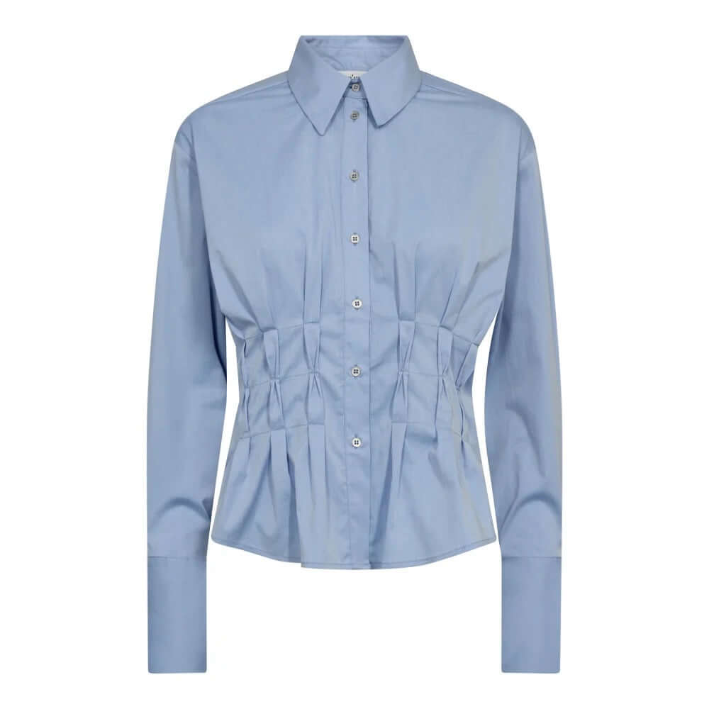Co'couture Poppy CC geplooid overhemd – lichtblauw