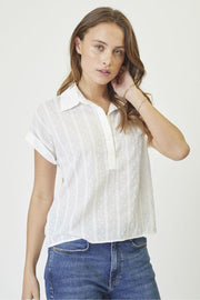 Co'couture Maddie CC top met korte mouwen – wit