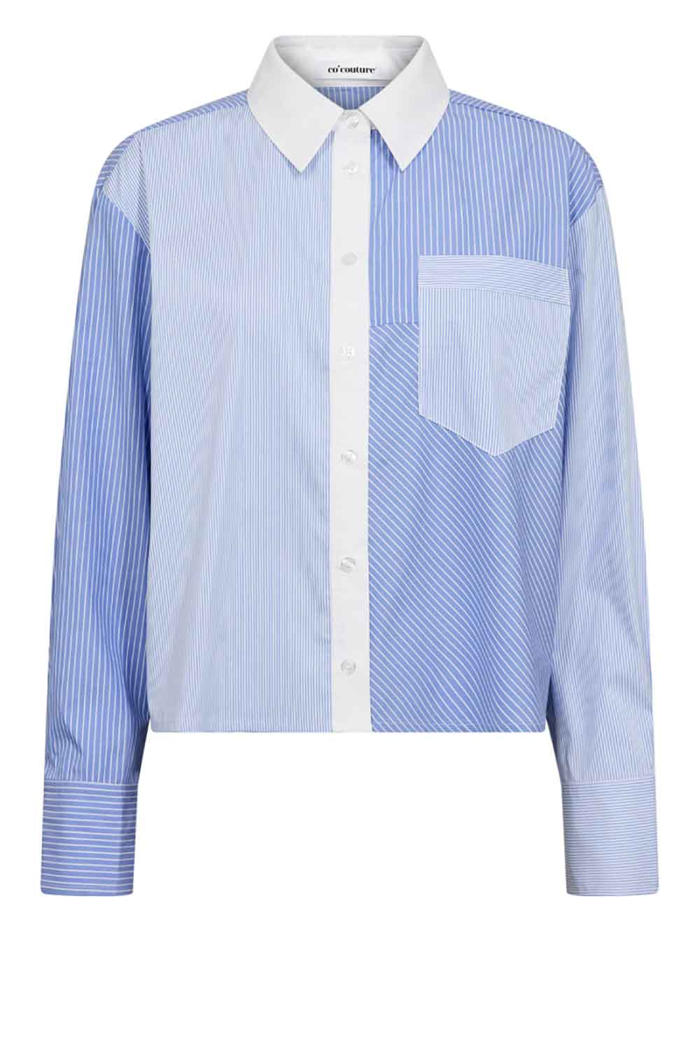Co'couture Suri oversized gestreept overhemd – Blue Mix