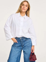 Co'couture Hina overhemd met brede manchetten – wit