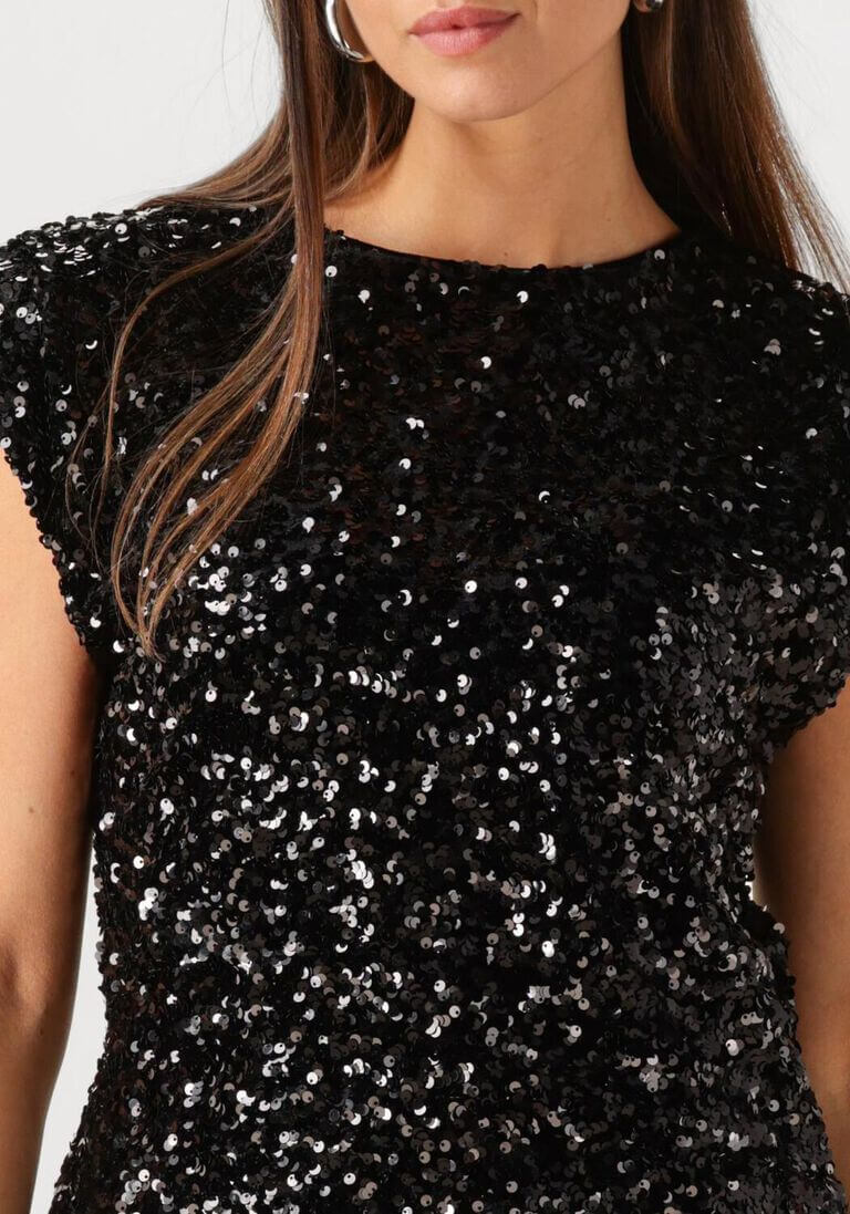 Co'couture Roslyn CC top met pailletten – zwart