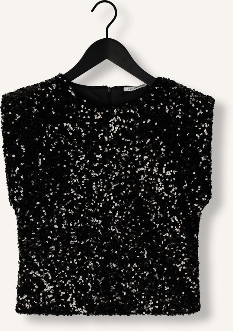Co'couture Roslyn CC top met pailletten – zwart