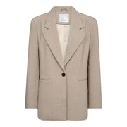 Co'couture oversized blazer met één knoop – zand