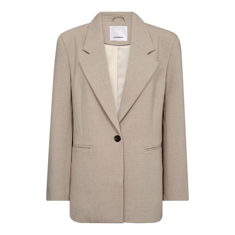 Co'couture oversized blazer met één knoop – zand