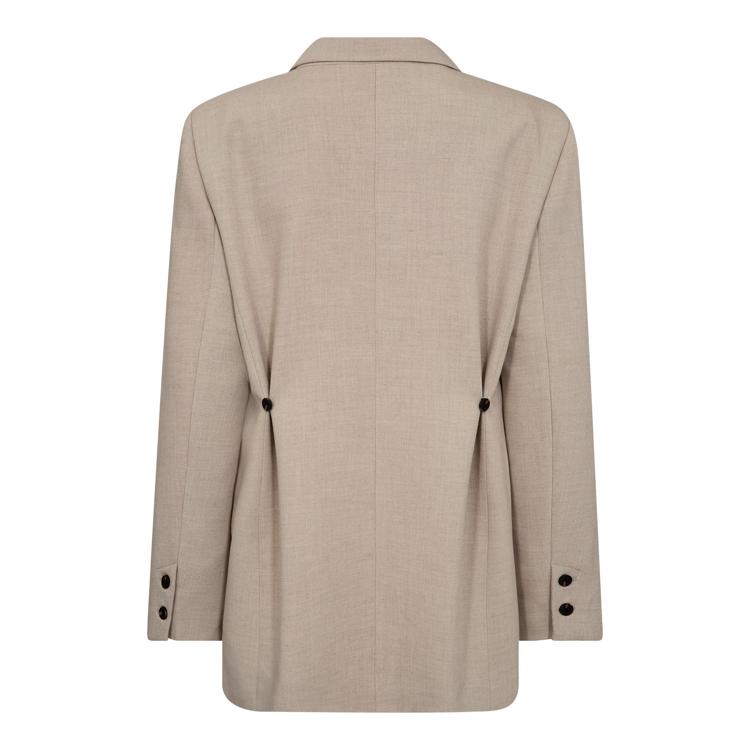 Co'couture oversized blazer met één knoop – zand