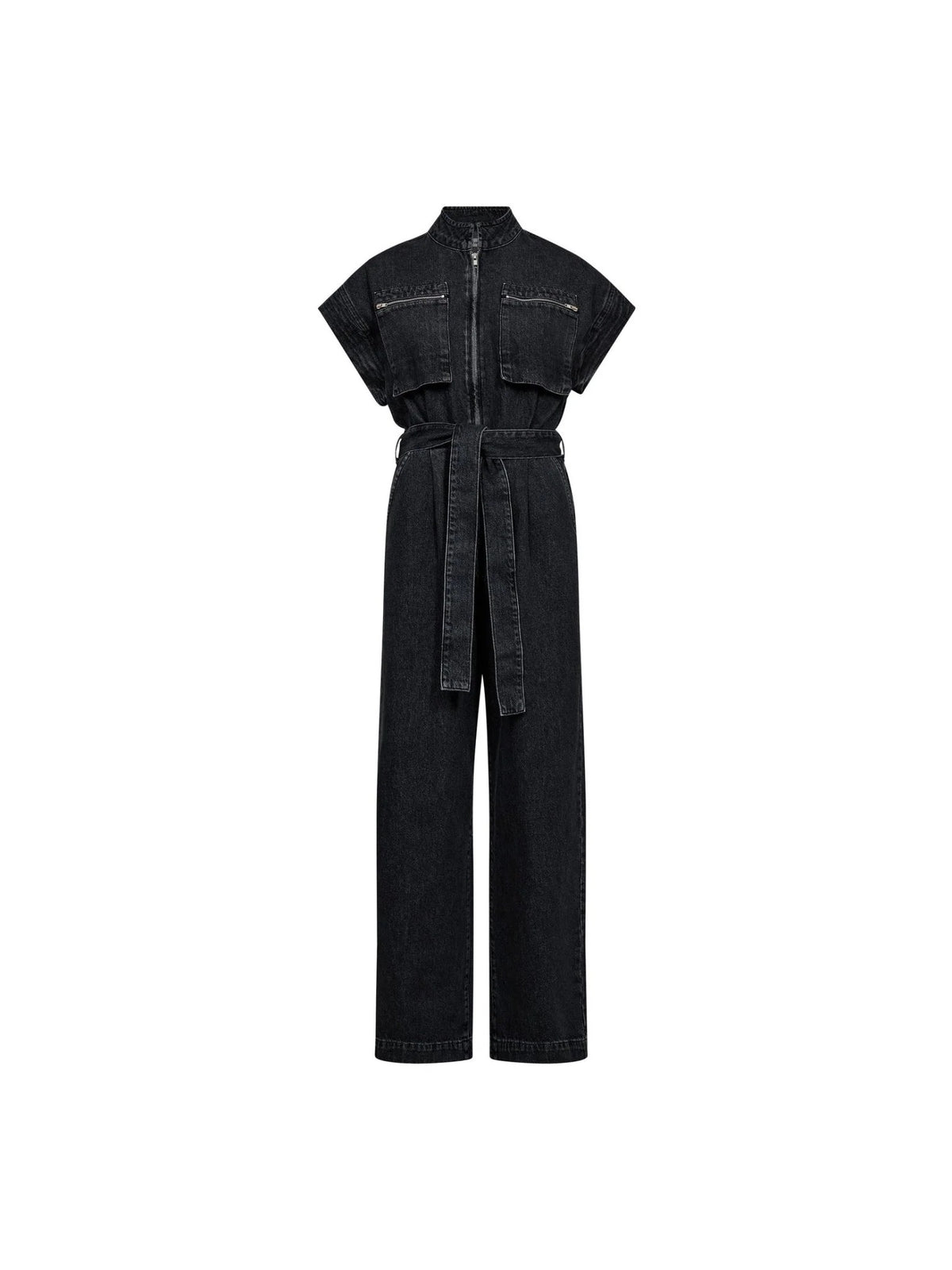Co'couture Pancy CC jumpsuit met ritssluiting – zwart