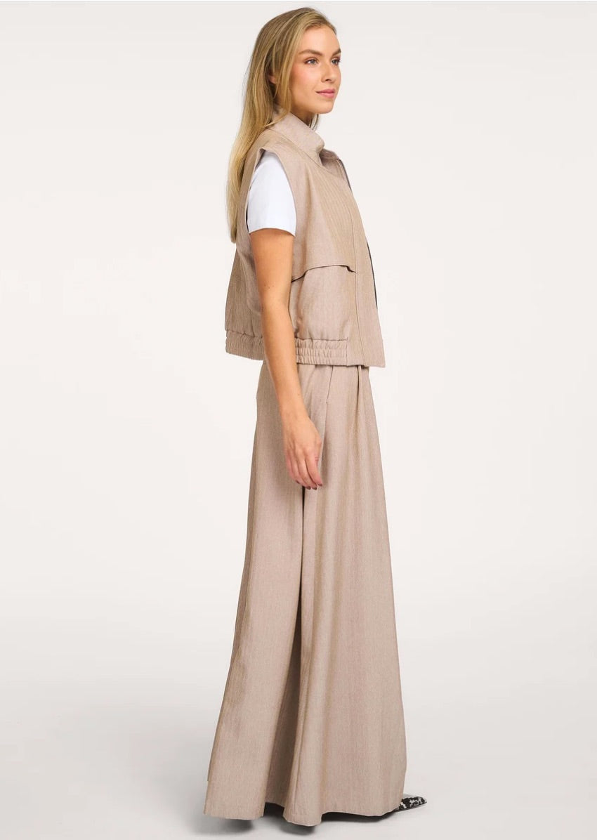 Co'couture Marlo CC lange broek met wijde pijpen – zand