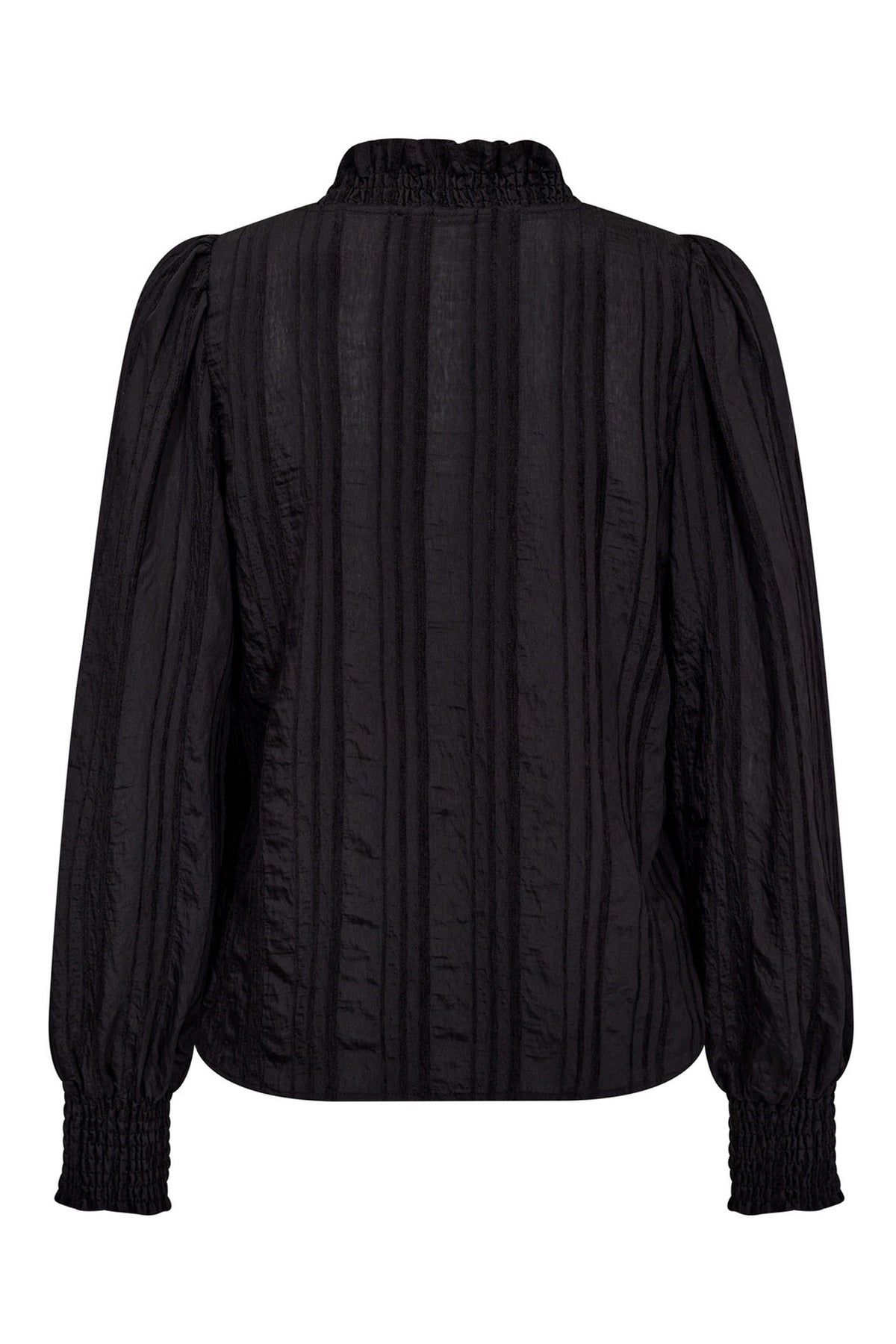 Co'couture Kesi CC blouse met lange mouwen en V-hals – zwart