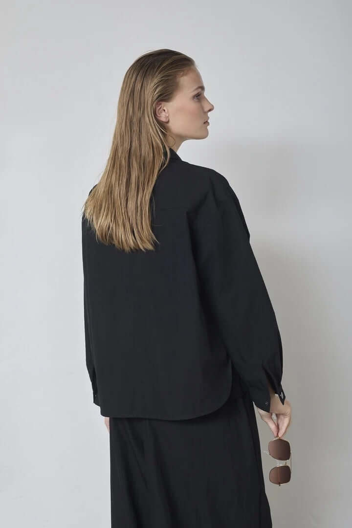 Co'couture Acasia CC overhemd met lange mouwen – zwart