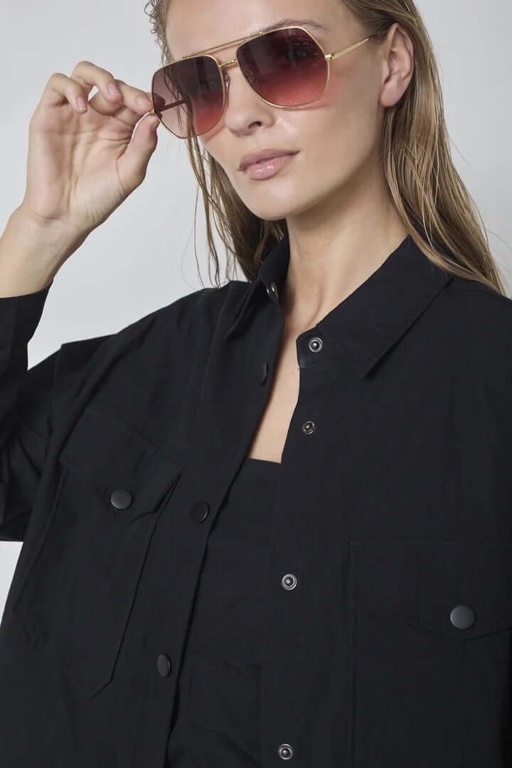 Co'couture Acasia CC overhemd met lange mouwen – zwart