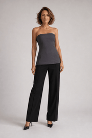 Neo Noir Leafie gemêleerde top – donkergrijs