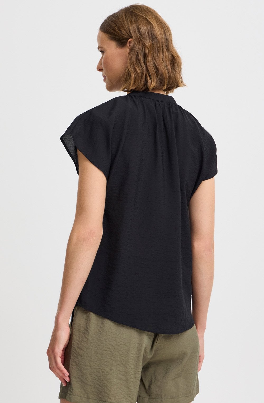 b.young Hailey Tie Neck Blouse - Black