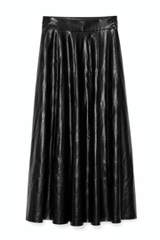 Zwarte geplooide Marciano by Guess midi-rok van imitatieleer.