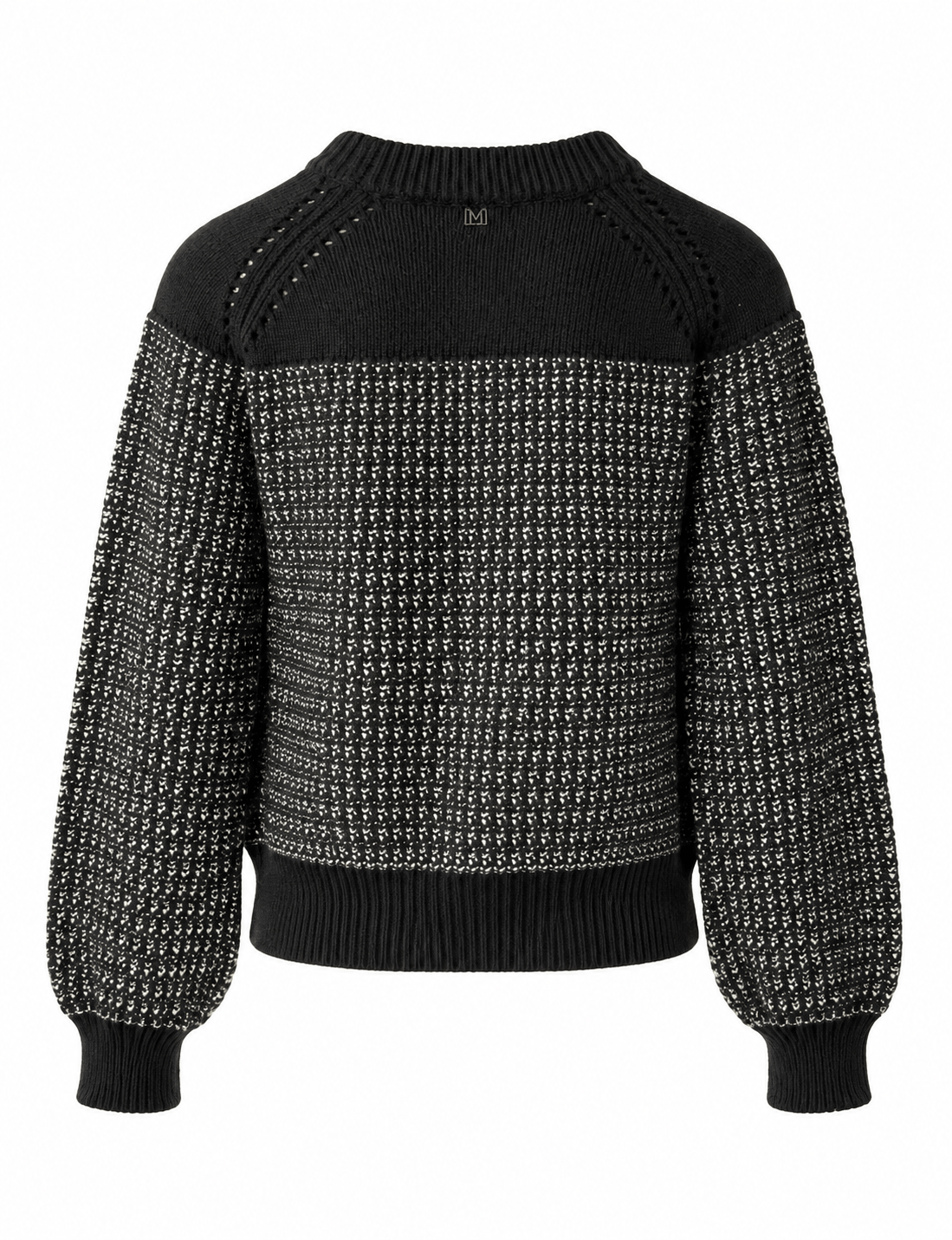 Zwart-zilverkleurige gebreide Marciano by Guess trui met metallic effect.