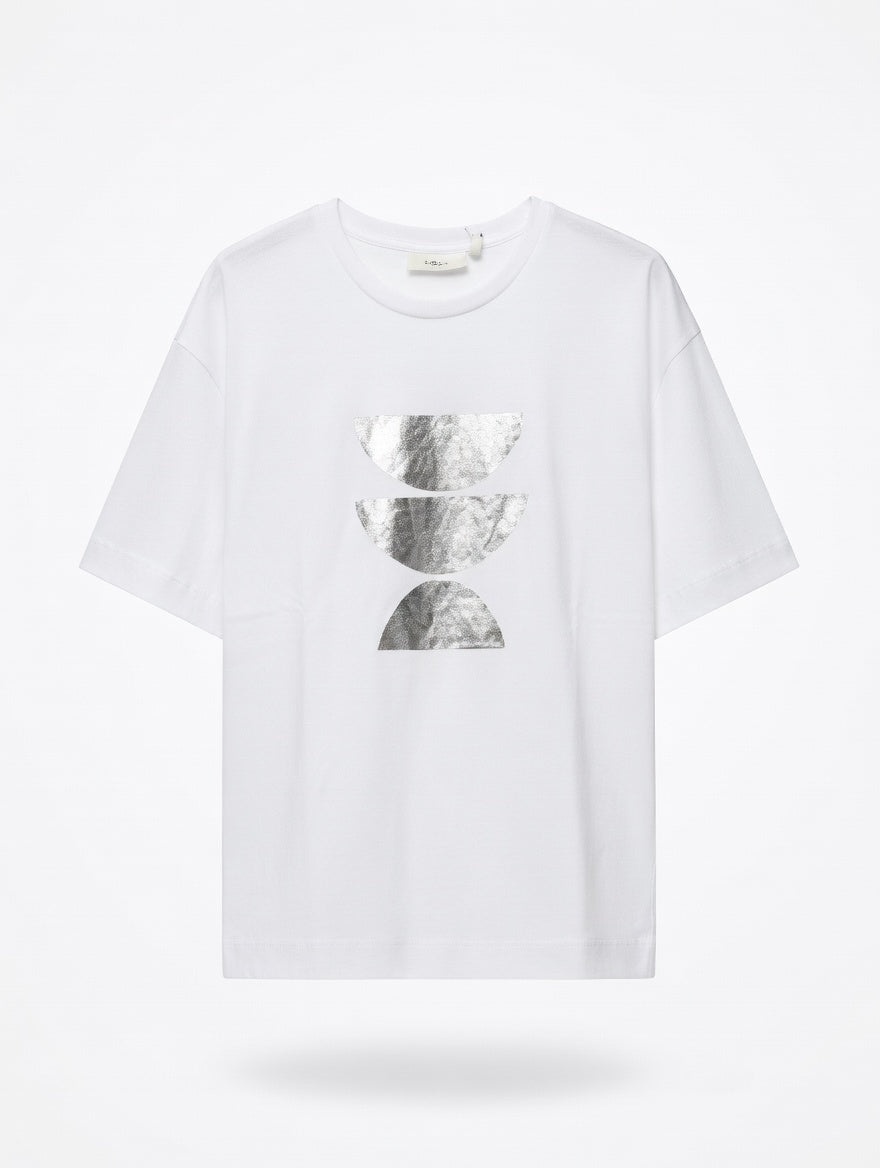 InWear Graphic T-Shirt – White Silver Foil Print