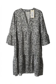 Kaffe KAbrilla Dress – Black & White Print | Women's Midi Dress