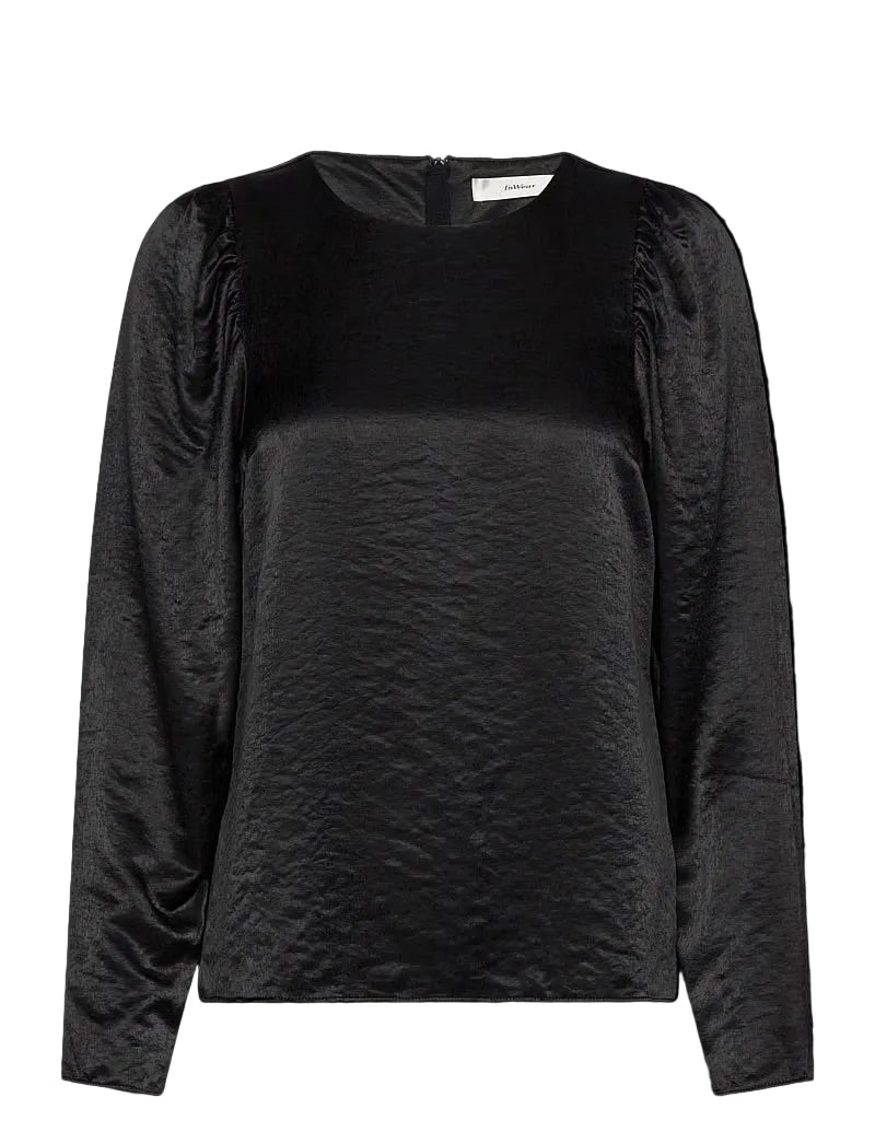 InWear DidraIW Blouse - Black Jacquard Puff Sleeve Blouse