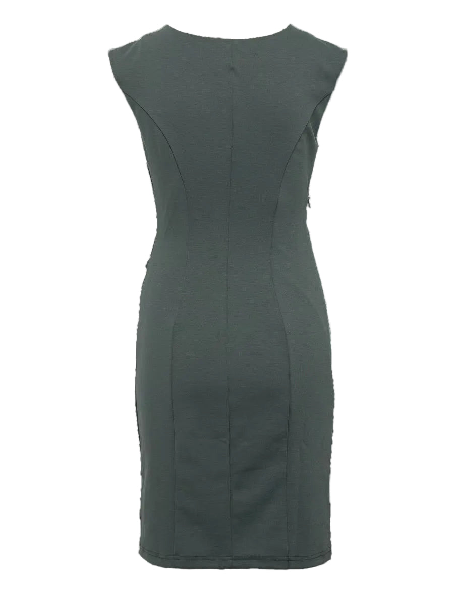 Kaffe KAindia Balsam Green Ruched Side Bodycon Dress – Round Neck Cap Sleeves Knee Length | Women