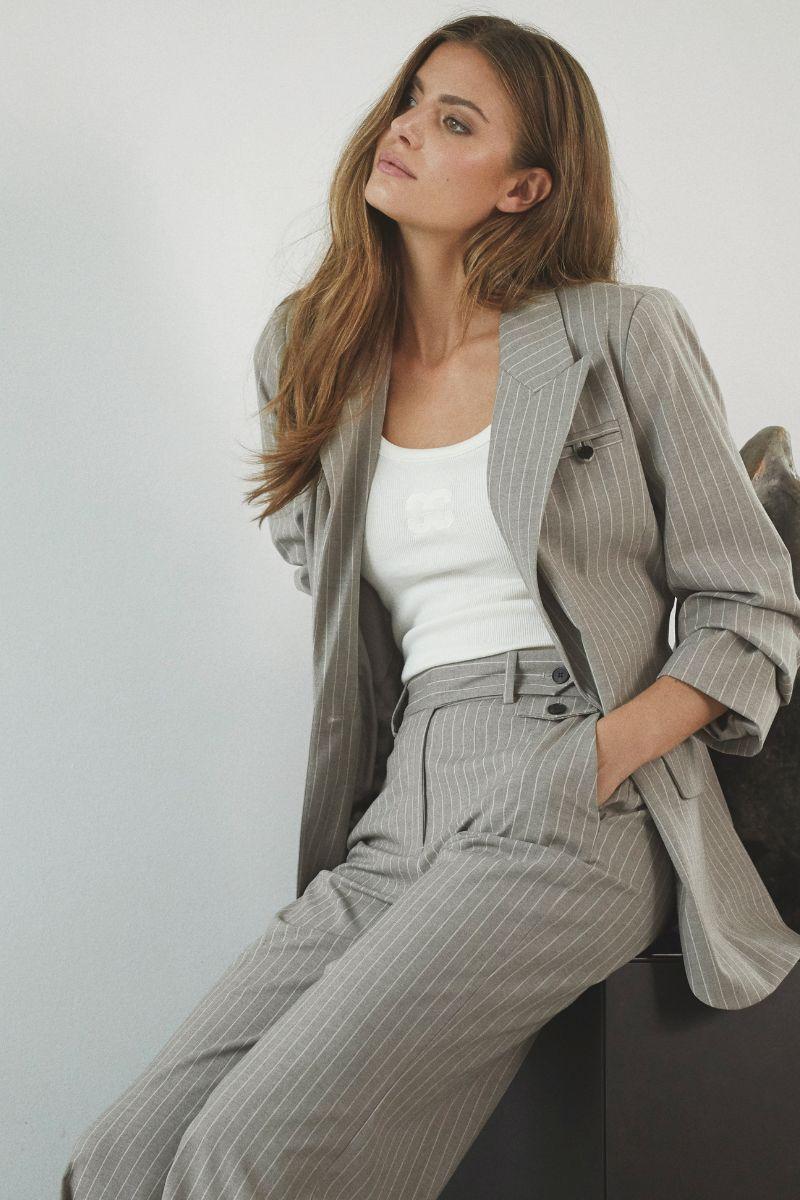 Co'couture Quin Pin broek met wijde pijpen – nertskleur