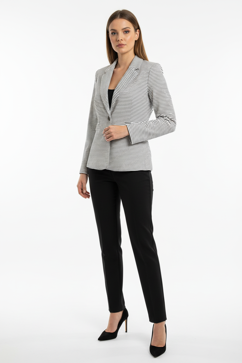 s.Oliver Striped Blazer - Black & White Nautical Style